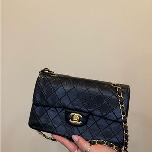 SOLD - Chanel Black and Gold Quilted Crossbody Bag
